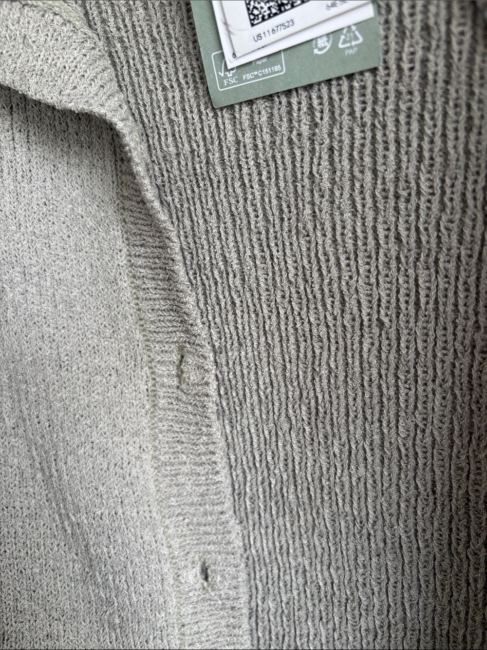 H&M Sage Green Ribbed Button-Front Cardigan - Picture 4 of 5